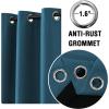 imageHVERSAILTEX Blackout Curtains for Windows Super HeavyDuty Lined Darkness Drapes for Bedroom Privacy Assured Window Treatment for Patio Pack of 2 52 x 108 inch White Front with White LinerMallard Blue