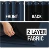 imageHVERSAILTEX Blackout Curtains for Windows Super HeavyDuty Lined Darkness Drapes for Bedroom Privacy Assured Window Treatment for Patio Pack of 2 52 x 108 inch White Front with White LinerNavy Blue