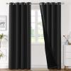 imageHVERSAILTEX Blackout Curtains for Windows Super HeavyDuty Lined Darkness Drapes for Bedroom Privacy Assured Window Treatment for Patio Pack of 2 52 x 108 inch White Front with White LinerBlack