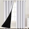 imageHVERSAILTEX Blackout Curtains for Windows Super HeavyDuty Lined Darkness Drapes for Bedroom Privacy Assured Window Treatment for Patio Pack of 2 52 x 108 inch White Front with White LinerWhiteBlack