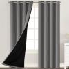 imageHVERSAILTEX Blackout Curtains for Windows Super HeavyDuty Lined Darkness Drapes for Bedroom Privacy Assured Window Treatment for Patio Pack of 2 52 x 108 inch White Front with White LinerGrey