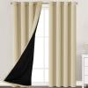 imageHVERSAILTEX Blackout Curtains for Windows Super HeavyDuty Lined Darkness Drapes for Bedroom Privacy Assured Window Treatment for Patio Pack of 2 52 x 108 inch White Front with White LinerWheat