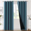 imageHVERSAILTEX Blackout Curtains for Windows Super HeavyDuty Lined Darkness Drapes for Bedroom Privacy Assured Window Treatment for Patio Pack of 2 52 x 108 inch White Front with White LinerMallard Blue