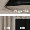 imageHVERSAILTEX Blackout Curtains for Windows Super HeavyDuty Lined Darkness Drapes for Bedroom Privacy Assured Window Treatment for Patio Pack of 2 52 x 108 inch White Front with White LinerKhaki
