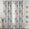 imageHVERSAILTEX Blackout Linen Curtains 84 inch Length 2 Panels Thick Light Blocking Curtain Thermal Insulated Window Drapes for Bedroom Rustic Farmhouse Curtains for Living Room  Heather Light TaupeFloral in BluestoneTaupe