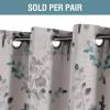 imageHVERSAILTEX Blackout Linen Curtains 84 inch Length 2 Panels Thick Light Blocking Curtain Thermal Insulated Window Drapes for Bedroom Rustic Farmhouse Curtains for Living Room  Heather Light TaupeFloral in GreyTurquoise