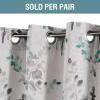 imageHVERSAILTEX Blackout Linen Curtains 84 inch Length 2 Panels Thick Light Blocking Curtain Thermal Insulated Window Drapes for Bedroom Rustic Farmhouse Curtains for Living Room  Heather Light TaupeFloral in GreyTurquoise