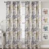 imageHVERSAILTEX Blackout Linen Curtains 84 inch Length 2 Panels Thick Light Blocking Curtain Thermal Insulated Window Drapes for Bedroom Rustic Farmhouse Curtains for Living Room  Heather Light TaupeFloral in GreyYellow