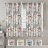 imageHVERSAILTEX Blackout Linen Curtains 84 inch Length 2 Panels Thick Light Blocking Curtain Thermal Insulated Window Drapes for Bedroom Rustic Farmhouse Curtains for Living Room  Heather Light TaupeFloral in GreyCoral