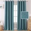 imageHVERSAILTEX Blackout Linen Curtains 84 inch Length 2 Panels Thick Light Blocking Curtain Thermal Insulated Window Drapes for Bedroom Rustic Farmhouse Curtains for Living Room  Heather Light TaupeHeather Aegean Blue