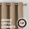 imageHVERSAILTEX Blackout Linen Curtains 84 inch Length 2 Panels Thick Light Blocking Curtain Thermal Insulated Window Drapes for Bedroom Rustic Farmhouse Curtains for Living Room  Heather Light TaupeHeather Sand Stone