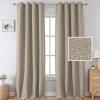 imageHVERSAILTEX Blackout Linen Curtains 84 inch Length 2 Panels Thick Light Blocking Curtain Thermal Insulated Window Drapes for Bedroom Rustic Farmhouse Curtains for Living Room  Heather Light TaupeHeather Light Taupe