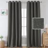 imageHVERSAILTEX Blackout Linen Curtains 84 inch Length 2 Panels Thick Light Blocking Curtain Thermal Insulated Window Drapes for Bedroom Rustic Farmhouse Curtains for Living Room  Heather Light TaupeHeather Charcoal Gray