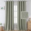 imageHVERSAILTEX Blackout Linen Curtains 84 inch Length 2 Panels Thick Light Blocking Curtain Thermal Insulated Window Drapes for Bedroom Rustic Farmhouse Curtains for Living Room  Heather Light TaupeHeather Sage