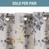 imageHVERSAILTEX Blackout Linen Curtains 84 inch Length 2 Panels Thick Light Blocking Curtain Thermal Insulated Window Drapes for Bedroom Rustic Farmhouse Curtains for Living Room  Heather Light TaupeFloral in GreyYellow