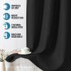 imageHVERSAILTEX Blackout Linen Curtains 84 inch Length 2 Panels Thick Light Blocking Curtain Thermal Insulated Window Drapes for Bedroom Rustic Farmhouse Curtains for Living Room  Heather Light TaupeHeather Black