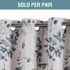 imageHVERSAILTEX Blackout Linen Curtains 84 inch Length 2 Panels Thick Light Blocking Curtain Thermal Insulated Window Drapes for Bedroom Rustic Farmhouse Curtains for Living Room  Heather Light TaupeFloral in BluestoneTaupe