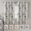 imageHVERSAILTEX Blackout Linen Curtains 84 inch Length 2 Panels Thick Light Blocking Curtain Thermal Insulated Window Drapes for Bedroom Rustic Farmhouse Curtains for Living Room  Heather Light TaupeFloral in GreySage