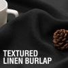 imageHVERSAILTEX Blackout Linen Curtains 84 inch Length 2 Panels Thick Light Blocking Curtain Thermal Insulated Window Drapes for Bedroom Rustic Farmhouse Curtains for Living Room  Heather Light TaupeHeather Black