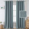 imageHVERSAILTEX Blackout Linen Curtains 84 inch Length 2 Panels Thick Light Blocking Curtain Thermal Insulated Window Drapes for Bedroom Rustic Farmhouse Curtains for Living Room  Heather Light TaupeHeather Stone Blue