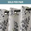 imageHVERSAILTEX Blackout Linen Curtains 84 inch Length 2 Panels Thick Light Blocking Curtain Thermal Insulated Window Drapes for Bedroom Rustic Farmhouse Curtains for Living Room  Heather Light TaupeFloral in GreySage