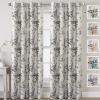 imageHVERSAILTEX Blackout Linen Curtains 84 inch Length 2 Panels Thick Light Blocking Curtain Thermal Insulated Window Drapes for Bedroom Rustic Farmhouse Curtains for Living Room  Heather Light TaupeFloral in GreySage