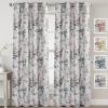 imageHVERSAILTEX Blackout Linen Curtains 84 inch Length 2 Panels Thick Light Blocking Curtain Thermal Insulated Window Drapes for Bedroom Rustic Farmhouse Curtains for Living Room  Heather Light TaupeFloral in GreyTurquoise