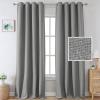 imageHVERSAILTEX Blackout Linen Curtains 84 inch Length 2 Panels Thick Light Blocking Curtain Thermal Insulated Window Drapes for Bedroom Rustic Farmhouse Curtains for Living Room  Heather Light TaupeHeather Grey
