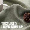 imageHVERSAILTEX Blackout Linen Curtains 84 inch Length 2 Panels Thick Light Blocking Curtain Thermal Insulated Window Drapes for Bedroom Rustic Farmhouse Curtains for Living Room  Heather Light TaupeHeather Olive