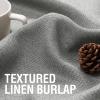imageHVERSAILTEX Blackout Linen Curtains 84 inch Length 2 Panels Thick Light Blocking Curtain Thermal Insulated Window Drapes for Bedroom Rustic Farmhouse Curtains for Living Room  Heather Light TaupeHeather Grey