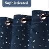 imageHVERSAILTEX Blackout Star Curtains for Kids Room Boys Girls Twinkle Silver Stars Thermal Insulated Cute Thick Soft Curtain Drapes Grommet Top 1 Panel 52quot W x 63quot L GreyNavySilver