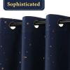 imageHVERSAILTEX Blackout Star Curtains for Kids Room Boys Girls Twinkle Silver Stars Thermal Insulated Cute Thick Soft Curtain Drapes Grommet Top 1 Panel 52quot W x 63quot L GreyNavyBronze