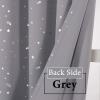 imageHVERSAILTEX Blackout Star Curtains for Kids Room Boys Girls Twinkle Silver Stars Thermal Insulated Cute Thick Soft Curtain Drapes Grommet Top 1 Panel 52quot W x 63quot L GreyGreySilver