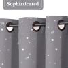 imageHVERSAILTEX Blackout Star Curtains for Kids Room Boys Girls Twinkle Silver Stars Thermal Insulated Cute Thick Soft Curtain Drapes Grommet Top 1 Panel 52quot W x 63quot L GreyGreySilver