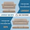 imageHVERSAILTEX Couch Cover Set for Sofa and Loveseat Stretch 4 Piece Sofa Covers for 3 Cushion Couch3 Piece Loveseat Covers for 2 Cushion Couch Feature Thicker Jacquard Fabric DoveSand