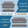 imageHVERSAILTEX Couch Cover Set for Sofa and Loveseat Stretch 4 Piece Sofa Covers for 3 Cushion Couch3 Piece Loveseat Covers for 2 Cushion Couch Feature Thicker Jacquard Fabric DoveDove