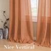imageHVERSAILTEX Curtains 96 inches Long Linen CurtainsNatural Linen Blended Sheer CurtainPanelsDrapes for Living Room Home Decorative Privacy Window Treatment Nickel Grommets NaturalOrange