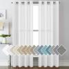 imageHVERSAILTEX Curtains 96 inches Long Linen CurtainsNatural Linen Blended Sheer CurtainPanelsDrapes for Living Room Home Decorative Privacy Window Treatment Nickel Grommets NaturalPure White