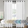 imageHVERSAILTEX Curtains 96 inches Long Linen CurtainsNatural Linen Blended Sheer CurtainPanelsDrapes for Living Room Home Decorative Privacy Window Treatment Nickel Grommets NaturalPure White