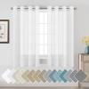 imageHVERSAILTEX Curtains 96 inches Long Linen CurtainsNatural Linen Blended Sheer CurtainPanelsDrapes for Living Room Home Decorative Privacy Window Treatment Nickel Grommets NaturalPure White