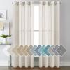 imageHVERSAILTEX Curtains 96 inches Long Linen CurtainsNatural Linen Blended Sheer CurtainPanelsDrapes for Living Room Home Decorative Privacy Window Treatment Nickel Grommets NaturalNatural
