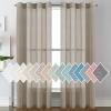 imageHVERSAILTEX Curtains 96 inches Long Linen CurtainsNatural Linen Blended Sheer CurtainPanelsDrapes for Living Room Home Decorative Privacy Window Treatment Nickel Grommets NaturalTaupe