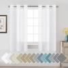imageHVERSAILTEX Curtains 96 inches Long Linen CurtainsNatural Linen Blended Sheer CurtainPanelsDrapes for Living Room Home Decorative Privacy Window Treatment Nickel Grommets NaturalPure White