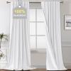 imageHVERSAILTEX Faux Linen 100 Blackout Curtains for Bedroom 84 inches Long Thermal Insulated Textured Linen Look Curtain Back TabRod PocketHook Belt Draperies 2 Panels 52 x 84 Inch IvoryPure White