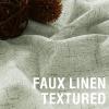 imageHVERSAILTEX Faux Linen 100 Blackout Curtains for Bedroom 84 inches Long Thermal Insulated Textured Linen Look Curtain Back TabRod PocketHook Belt Draperies 2 Panels 52 x 84 Inch IvorySage