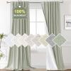 imageHVERSAILTEX Faux Linen 100 Blackout Curtains for Bedroom 84 inches Long Thermal Insulated Textured Linen Look Curtain Back TabRod PocketHook Belt Draperies 2 Panels 52 x 84 Inch IvorySage