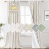 imageHVERSAILTEX Faux Linen 100 Blackout Curtains for Bedroom 84 inches Long Thermal Insulated Textured Linen Look Curtain Back TabRod PocketHook Belt Draperies 2 Panels 52 x 84 Inch IvoryAntique White