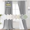 imageHVERSAILTEX Faux Linen 100 Blackout Curtains for Bedroom 84 inches Long Thermal Insulated Textured Linen Look Curtain Back TabRod PocketHook Belt Draperies 2 Panels 52 x 84 Inch IvoryDove Gray