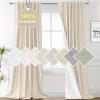 imageHVERSAILTEX Faux Linen 100 Blackout Curtains for Bedroom 84 inches Long Thermal Insulated Textured Linen Look Curtain Back TabRod PocketHook Belt Draperies 2 Panels 52 x 84 Inch IvoryBleached Sand