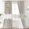 imageHVERSAILTEX Faux Linen 100 Blackout Curtains for Bedroom 84 inches Long Thermal Insulated Textured Linen Look Curtain Back TabRod PocketHook Belt Draperies 2 Panels 52 x 84 Inch IvoryStone